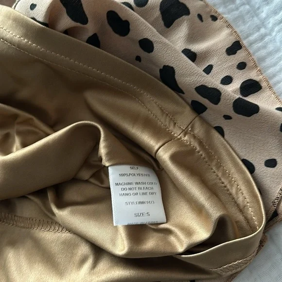 Maxim Boutique Leopard Cheetah Print Fit and Flare Flowy Lined Mini Skirt - Picture 6 of 6